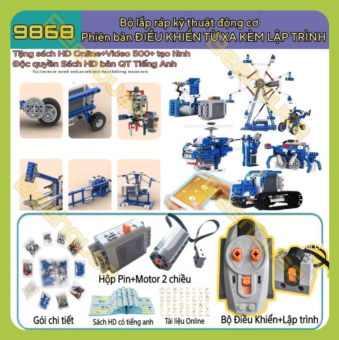 BỘ LẬP TRÌNH WEDO 2.0 ROBOT CHUẨN STEM KÈM CẢM BIẾN MÔ HÌNH 9686 - KÈM THÙNG NHỰA- Đồ Chơi Giáo Dục 