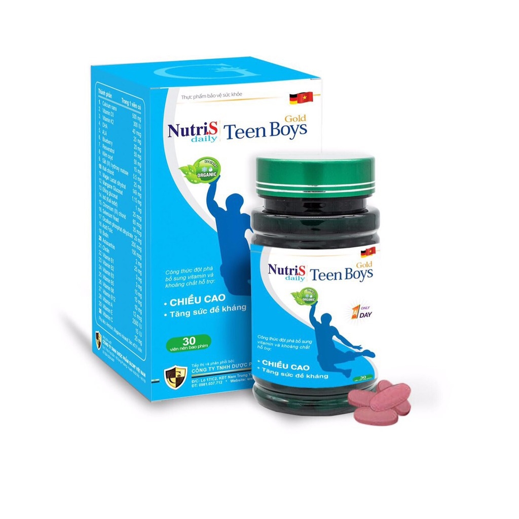 Tăng Chiều Cao Nutris Teen Boys (Bé Trai) - Ngày 1 Viên