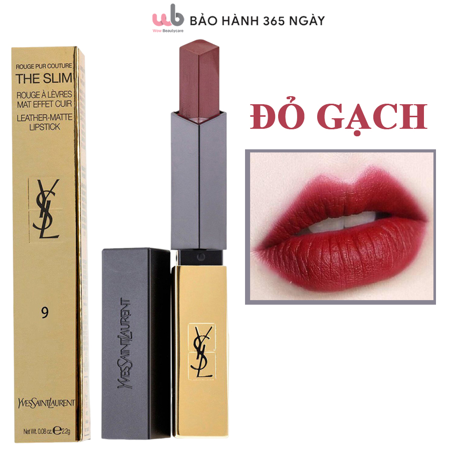 Son thỏi lì YSL slim 09 màu đỏ gạch Red Enigma dễ đánhsiêu nịnh dalưu màu lên đến 7 giờ.