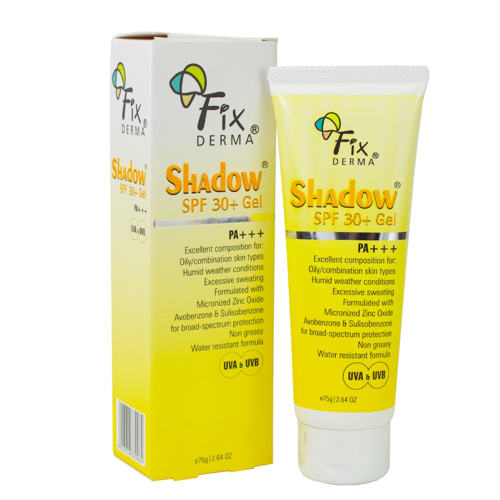 Kem Chống Nắng Fixderma Shadow Dạng Gel SPF 30+ Và Dạng Cream SPF 50+ - 75g