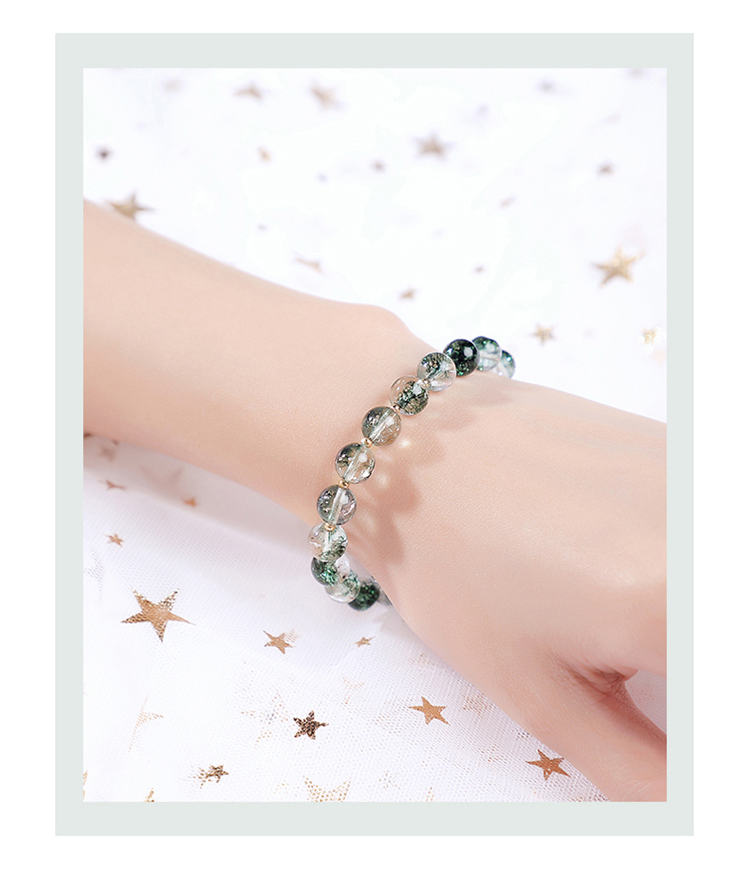 kamian001 Cherry Blossom Bracelet Attracting Wealth and Good Luck Green  Ghost Crystal Bracelet BFF Bracelet