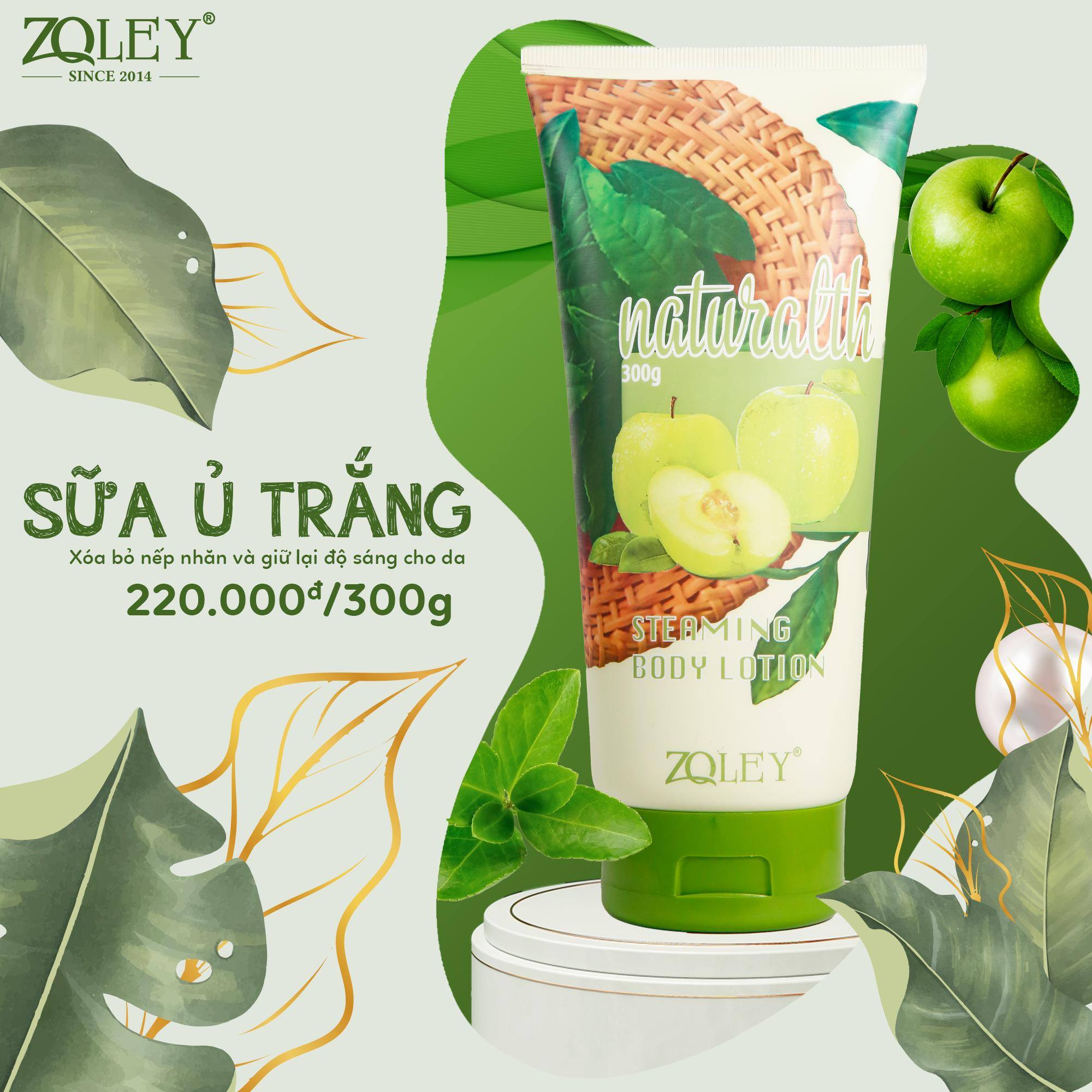 Sữa Ủ Trắng Body Táo Xanh Zoley