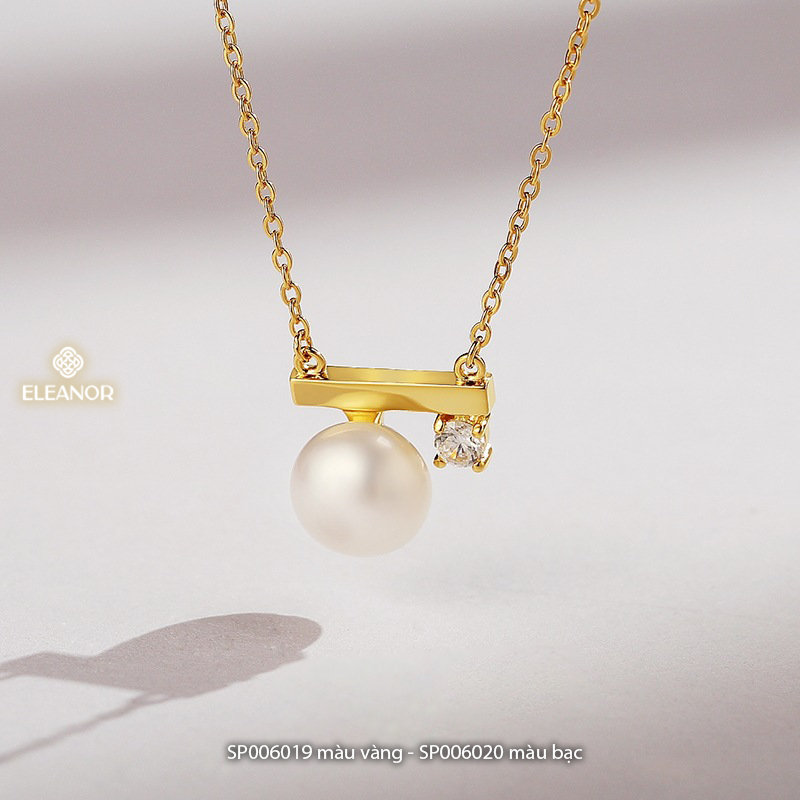 Dây chuyền nữ Eleanor Accessories vòng cổ mặt đính đá ngọc trai nhân tạo phụ kiện trang sức 6019