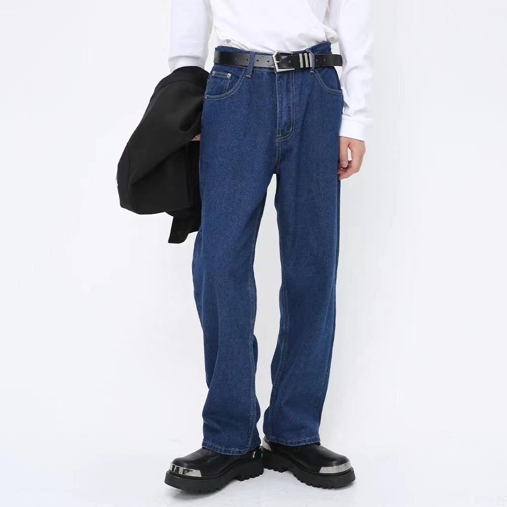 [KUBOY] quần ống rộng CẠP CAO ống suông rộng quần jean nam ống đứng basic phong cách Hàn Quốc
