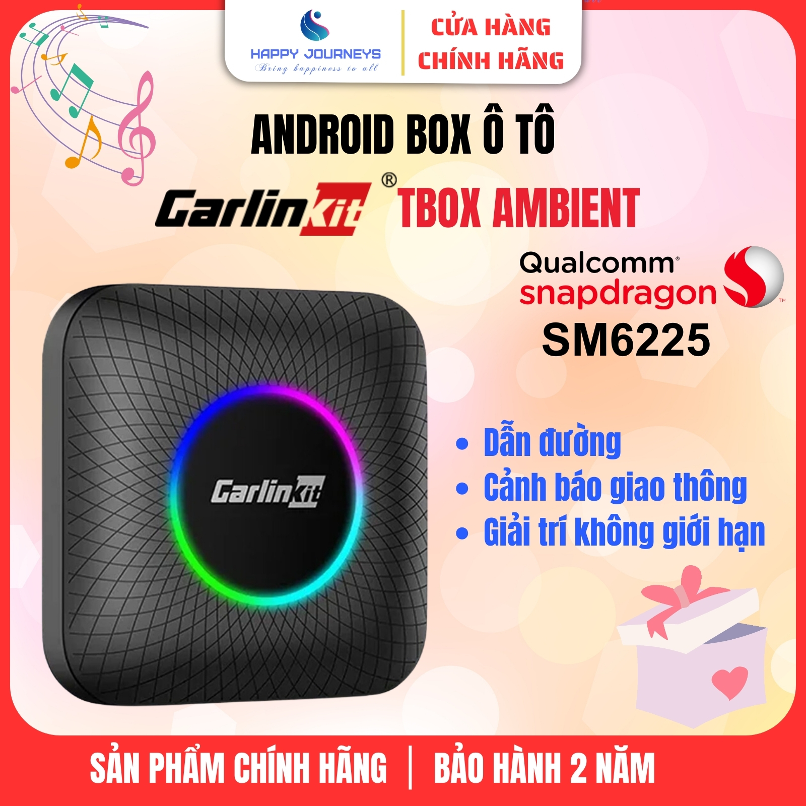 [CarlinKit] 8Gb+128Gb/4Gb+64Gb Android box 2023 cho ô tô hãng Carlinkit chip QC 6225 Snapdragon 8 nh
