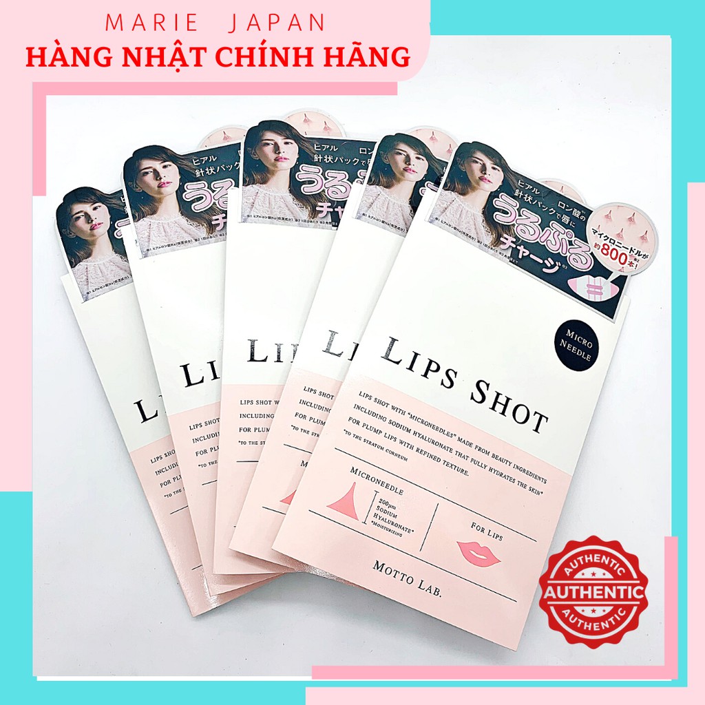 [Hcm]Mặt Nạ Môi Vi Kim Giàm Thâm Môi Làm Hồng Đầy Môi Lips Shot Nhật Bản