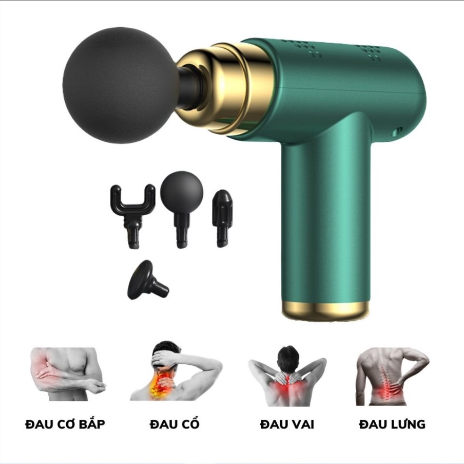 (SALE-LỚN)Massage gun súng massage cầm taySúng massage cầm tay Massage Gun KH OSK-802 ( 4 ĐẦU 6 CHẾ 