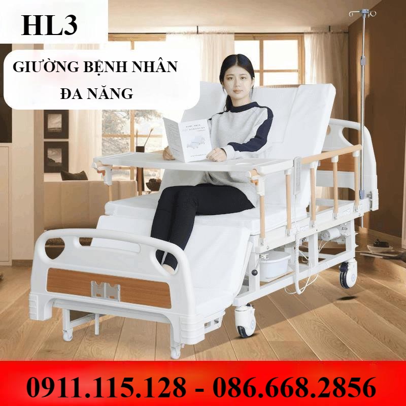 Giường Y Tế Đa Chức Năng - Có Bô Vệ Sinh - Chậu Gội Đầu