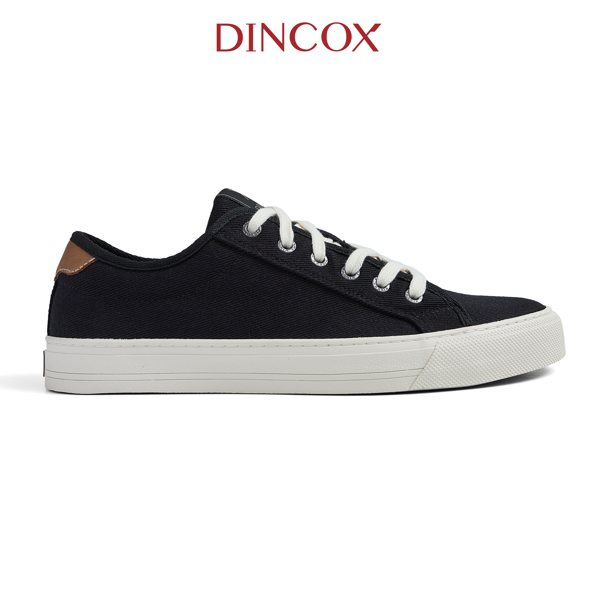 Giày Sneaker Nam Vải Canvas DINCOX E12 Black Đơn Giản Thanh Lịch