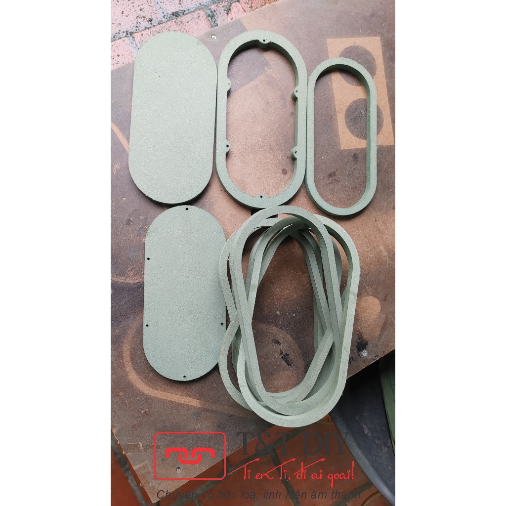 T&T DIY : box thô bầu dục tự ghép 2 kích thước đầy đủ mặt lưngecang phù hợp với DIY vỏ loa