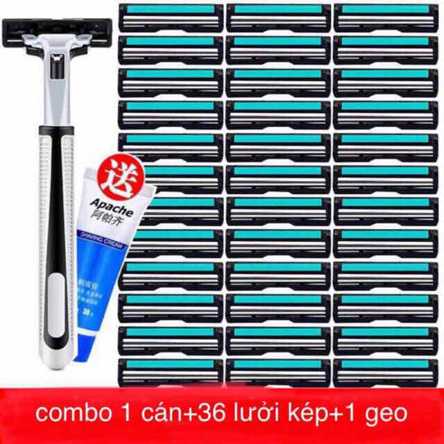 Dao Cạo Râu - Combo 36 Lưỡi Kèm Gel - Gel Cạo Râu - Dcr