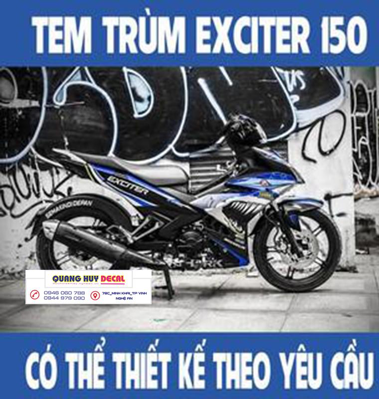 Tem trùm ex 150 cá mập xanh đen tem exciter 150 team trùm exciter 150 tem xe exciter 150 team trùm e