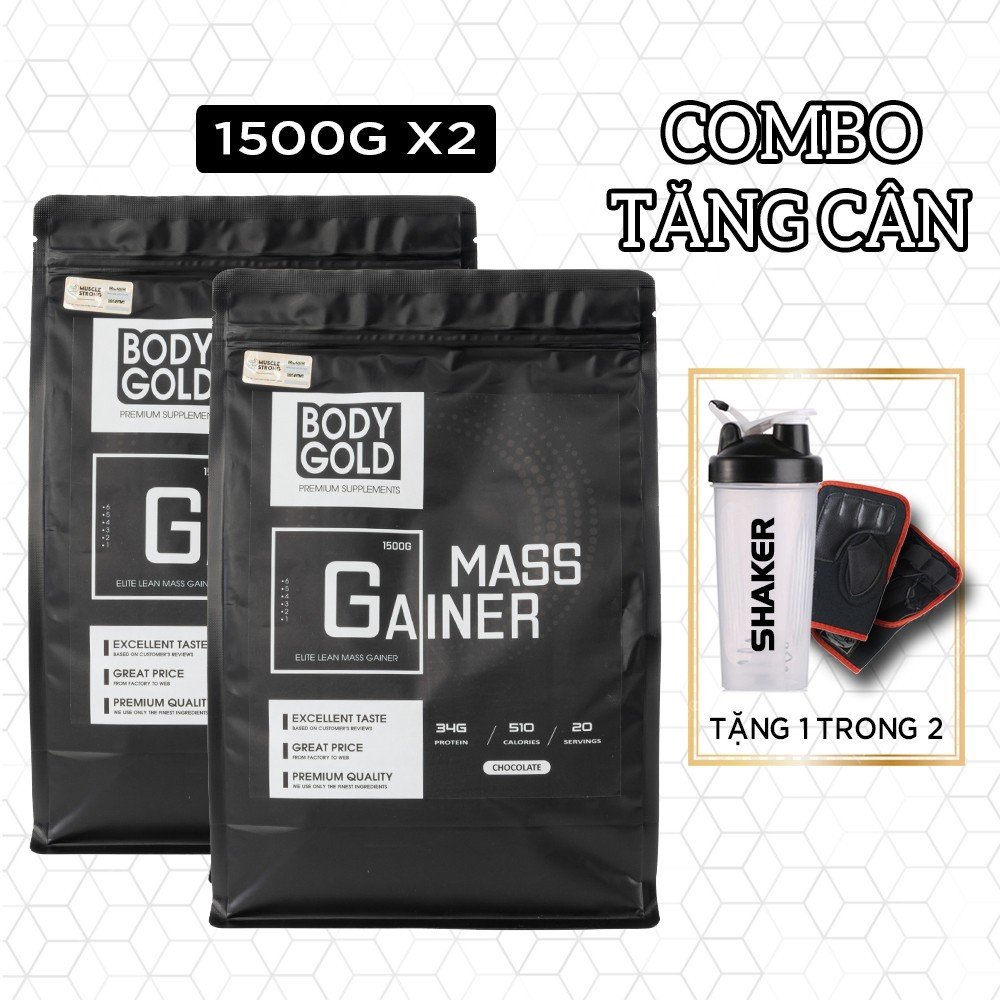 Combo 10 túi Sữa Tăng Cân - Tăng Cơ ELITE LEAN MASS GAINER BODY GOLD 1500g