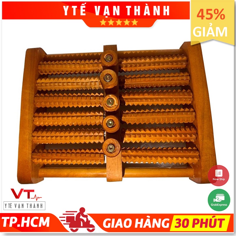 ✅ [LOẠI TỐT] Bàn Lăn Chân Gỗ Massage 6 Hàng: (31 x 24 x 10 cm) (Gỗ Tốt Chắc Chắn) (Mát xa Massa) - VT0327 [ Y Tế Vạn Thành ]