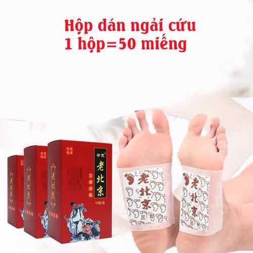 Hộp 50 Miếng Dán Ngải Cứu Thải Độc Chân Ông Lão Bắc Kinh Giải Độc Cơ Thể Giảm Đau Xương Khớp Nâng Cao Tuần Hoàn Máu