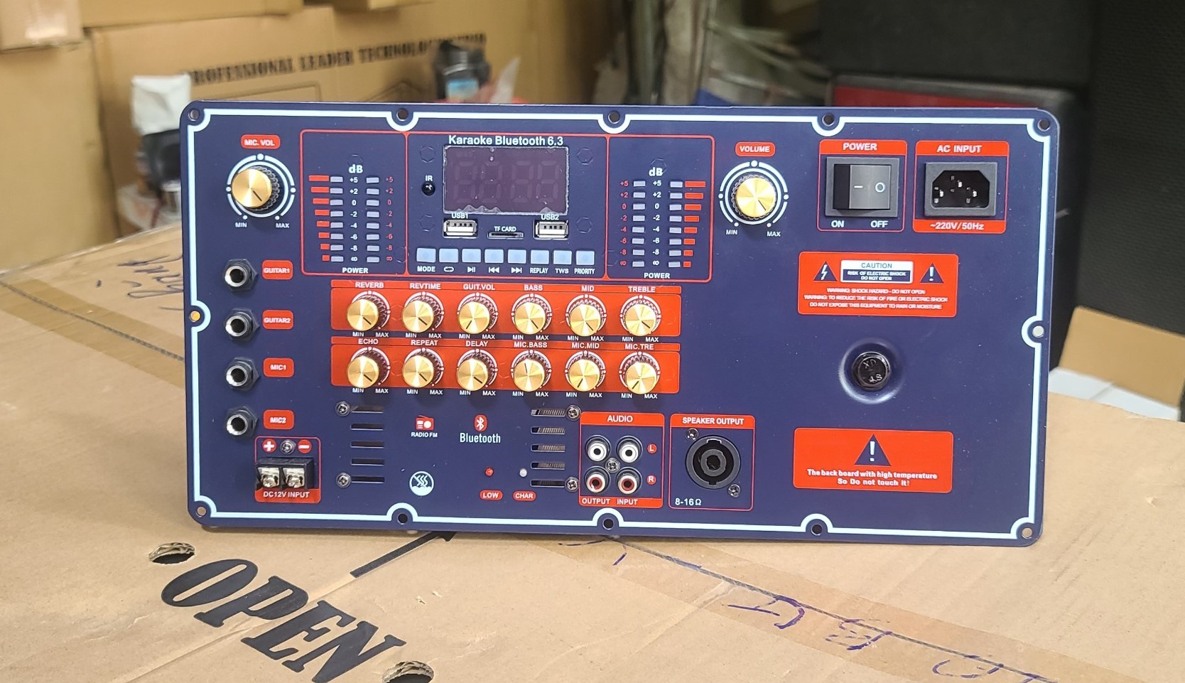 Bo Mạch Loa Kéo T450s Nguồn Xuyến đánh 2 Bass 40 (4 tấc đôi) 5 Tấc đôi Mạnh Mẽ có Echo Reverb đèn le