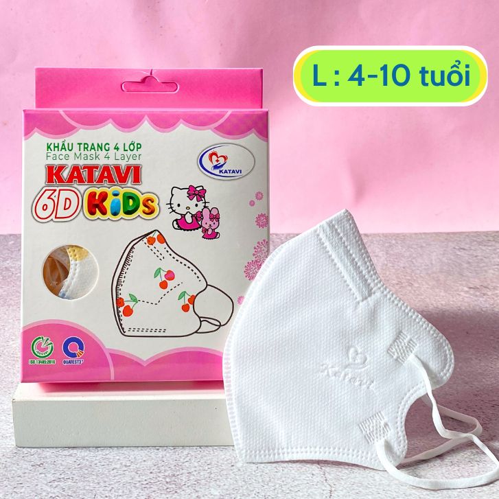 Khẩu trang trẻ em 6D Kids An Tâm [COMBO 50 cái] dành cho bé 3-12 tuổi kháng khuẩn hàng chính hãng công ty
