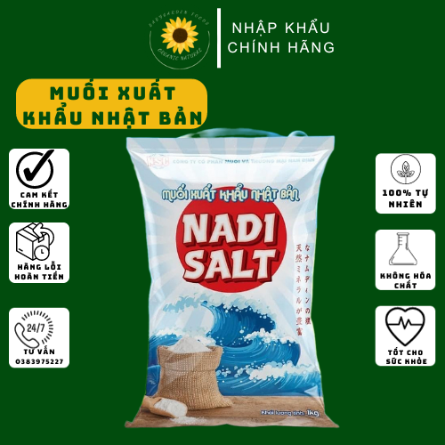 Muối hạt sạch xuất khẩu Nhật Bản Nadi Salt [NSC] giàu vi khoáng hàm lượng Natri thấp đạt tiêu chuẩn 