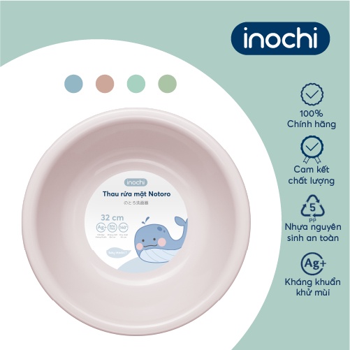 Chậu nhựa chậu rửa mặt cho bé thau nhựa giặt đồ chậu tròn cao cấp Notoro Inochi tiêu chuẩn Nhật Bản - Happy Life 4Kid