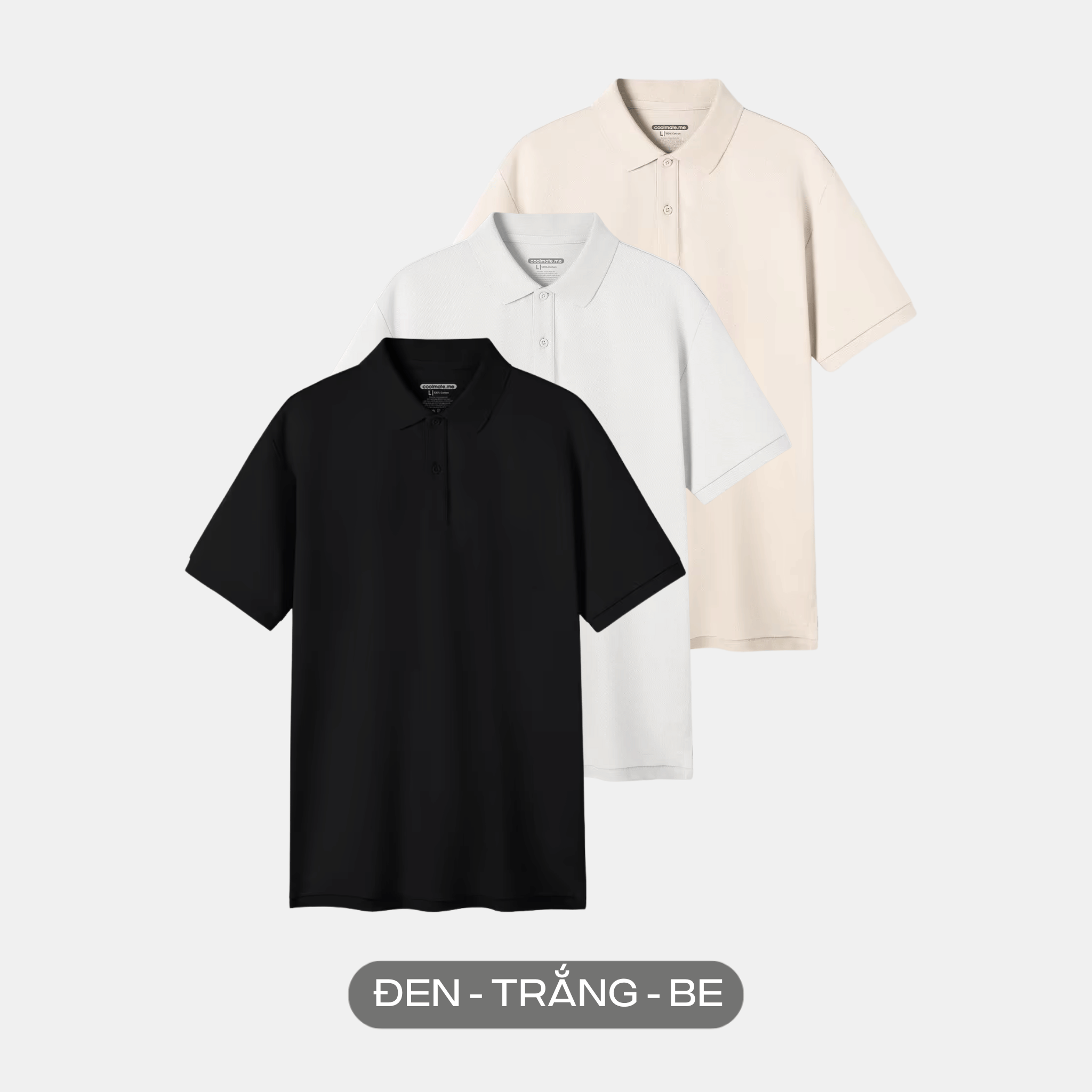 [SALE TẾT]Pack 3 áo Polo nam Pique 100% Cotton bền màu - Coolmate