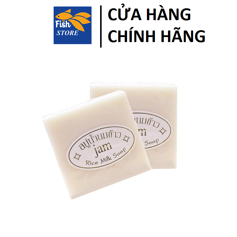 (Có Quà Tặng) Xà Phòng Cám Gạo Xà Phòng Kích Trắng Thái Lan Jam Rice Milk Soap Mẫu Mới Nhất ( vuông ) - Siêu Thơm