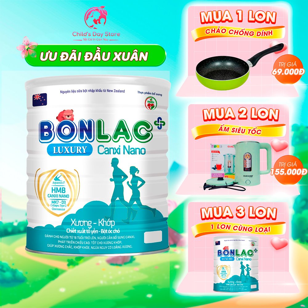 Sữa Bonlac Canxi Nano Luxury ⚡FREESHIP⚡ Tốt cho Xương Khớp Canxi Nano. Childs_day
