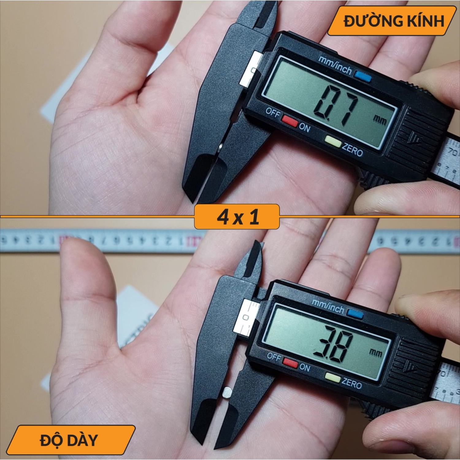 Nam châm đất hiếm vĩnh cửu mini siêu mạnh 3x1 3x2 3x3 3x4 3x5 4x1 4x1.5 4x2 4x3 4x4 4x5 5x1 1.5 2 3 4 5 - Đơn vị tính: milimet (mm) nam châm siêu nhỏ