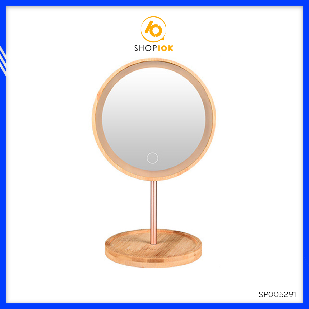 Gương gỗ để bàn trang điểm có đèn led phụ kiện makeup cho nữ – SP005291