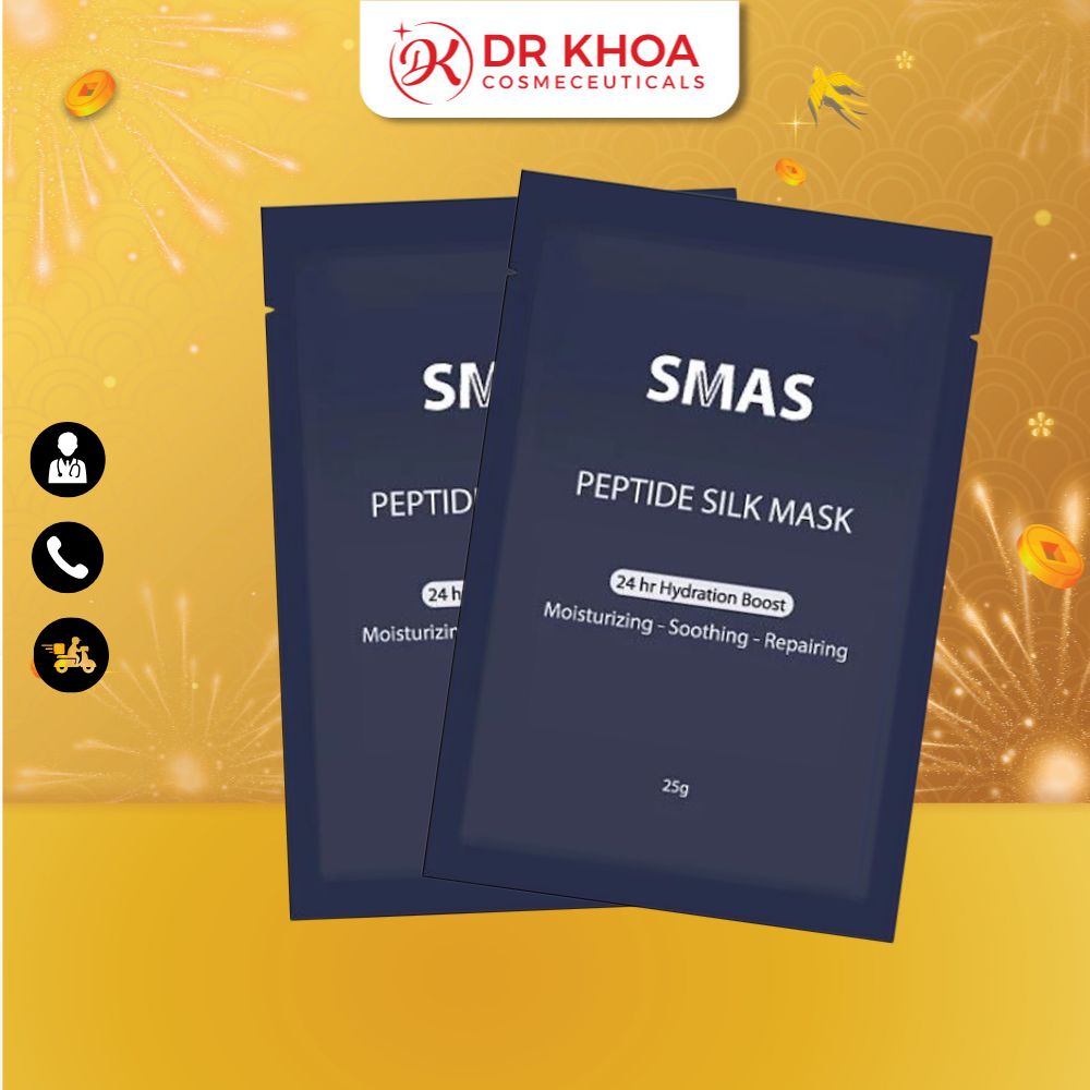 Mặt nạ SMAS Peptide Silk Mask 24H Hydration Boost Giảm Sưng Đỏ Tức Thì Cho Mọi Loại Da 1 miếng