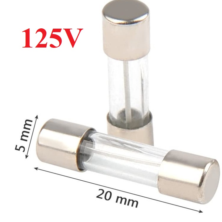 5 cái cầu chì ống thủy tinh 5*20mm 5x20mm 1.6A 3A 5A 7A 8A 125V ngắt nhanh bảo vệ thiết bị điện Nhật