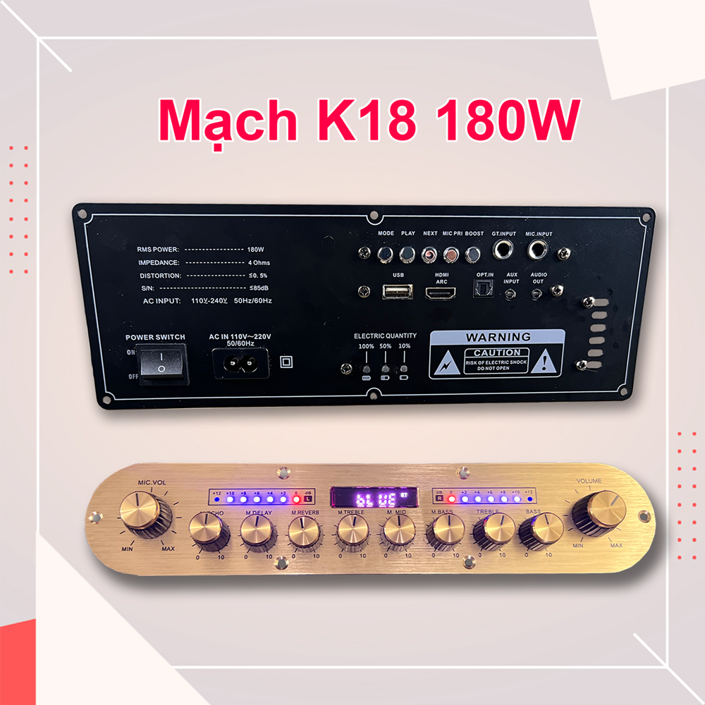 Mạch loa kéo K10 hợp kim nhôm cao cấp công suất tối đa 100W