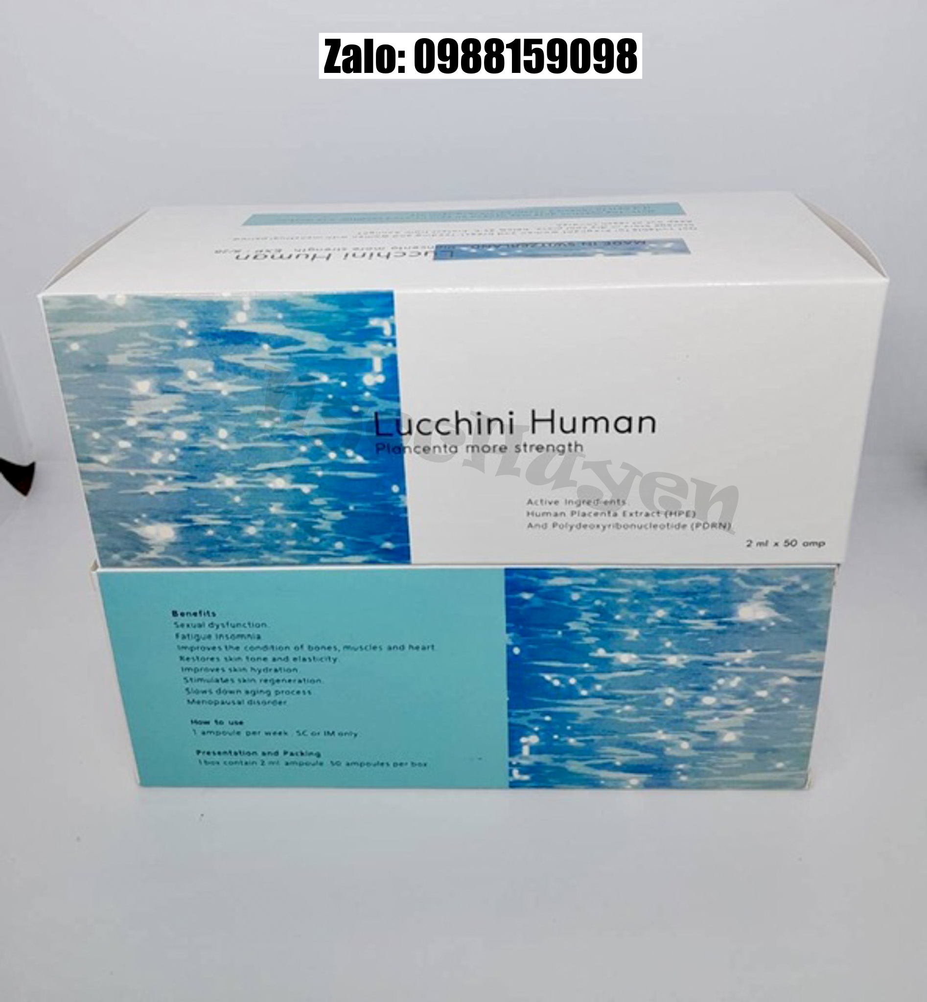 Tinh chất tế bào gốc - Dưỡng đẹp da Nhau thai Luchini Bản mới - Thuỵ sĩ 1 hộp 50 ống