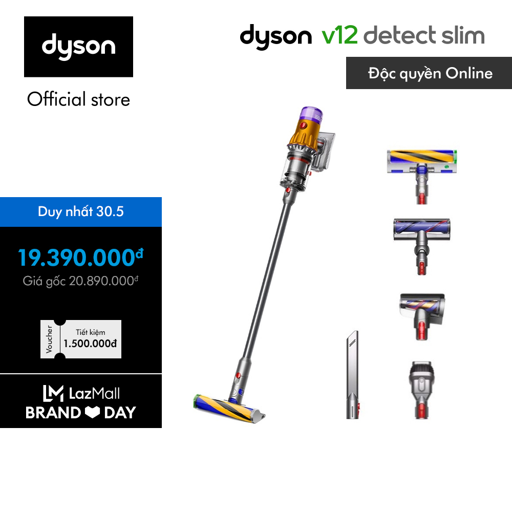 [BRAND DAY 30.5: Voucher Giảm 8% Tối đa 1 Triệu] Máy hút bụi không dây Dyson V12 ™ Detect Slim Absolute (Phiên bản mới)