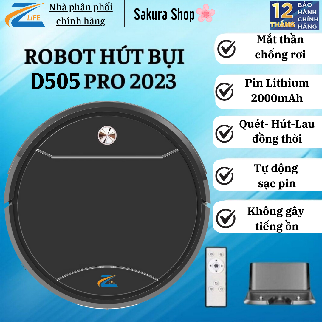 Robot hut bụi lau nhà tự sạc pin Nhật Jishida 502 Máy lau nhà thông minh Robot lau nhà quét nhà tự đ