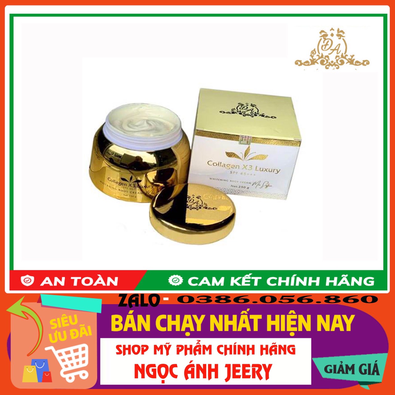 Kem Body Collagen X3 Luxury Đông Anh Mix Saffron 250Gr Chính Hãngkem Body Đông Anh Mẫu Mới 2020 Kem Không Bết Rít Không Lộ Vân Kem Thành Phần Tự Nhiên Nên Rất An Toàn (Hàng Chính Hãng Công Ty 100% )