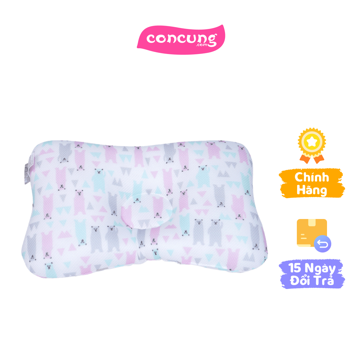 Gối thoáng khí baby&I họa tiết chú gấu (hồng)