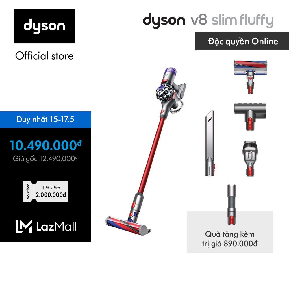 Máy hút bụi không dây Dyson V8 Slim Fluffy - Thiết kế nhỏ gọn, hiệu suất mạnh mẽ