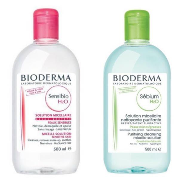 Tẩy Trang Bioderma H2O 500Ml Hồng Và Xanh