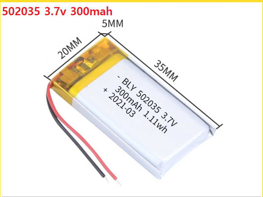 Pin sạc LiPo 3.7V 300mAh 502035 Thiết bị điện tử Mp3 MP4 MP5 GPS PSP Bluetooth