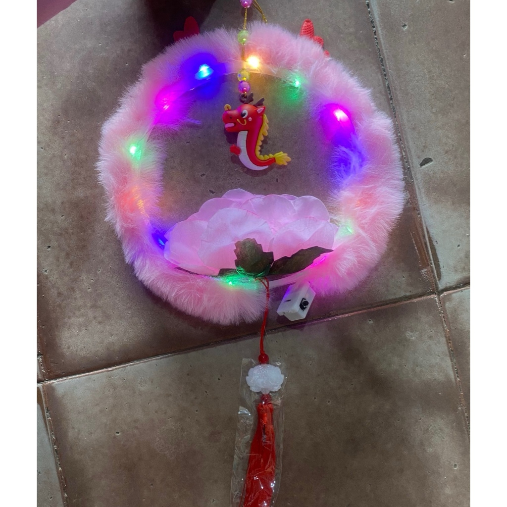 Lồng Đèn Trung Thu Cổ Phong LED Lông Vũ Thỏ Ngọc Hoa Sen – Đèn Cosplay Cổ Trang Phụ Kiện Chụp Hình