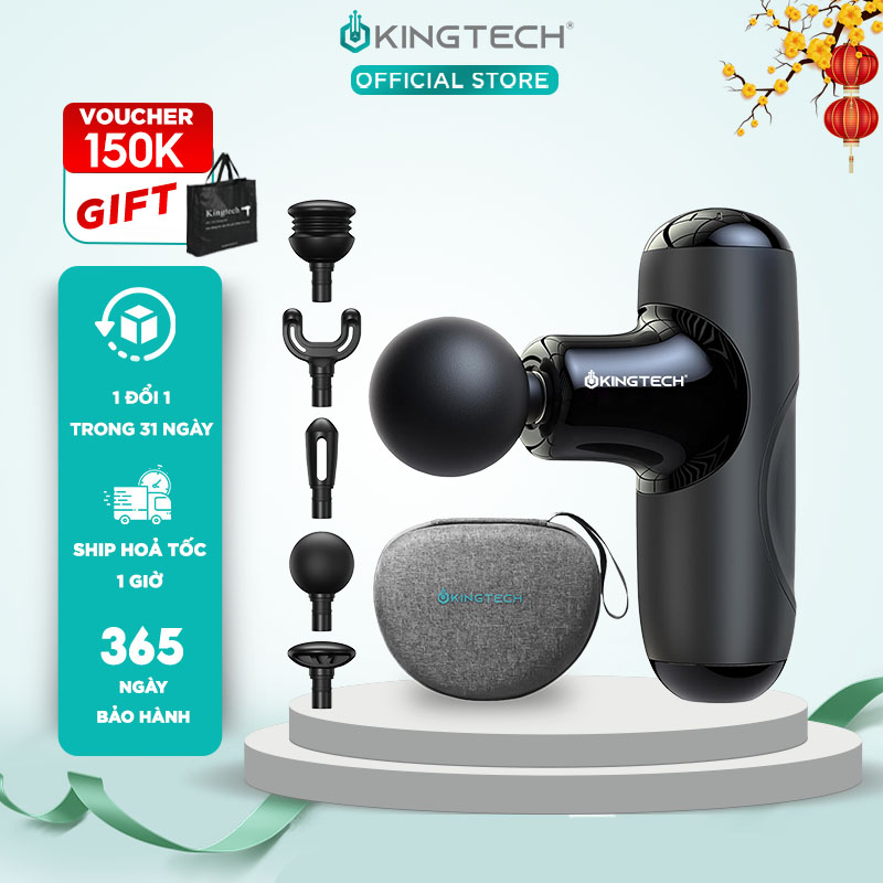 Súng Massage Cầm Tay KINGTECH A1, Đen, 230g, Kích thước 12.3x7.2x4.0cm