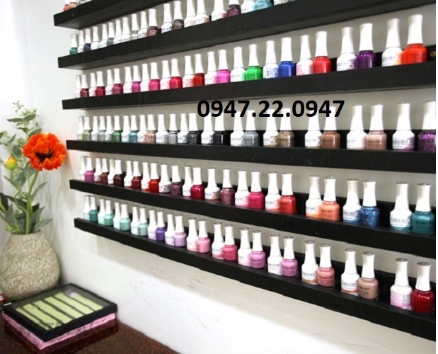 [Hcm][Rẻ Vô Địch] Kệ Nail Treo Tường - Kệ Để Sơn Móng Tay Gỗ Lõi Xanh Chống Ẩm Bộ 3 Thanh Ngang 1M (Đen)