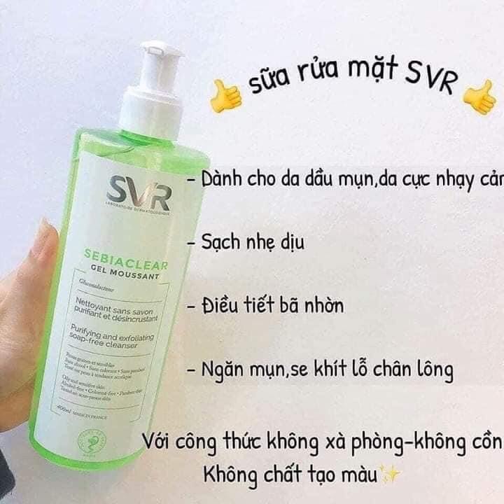 [Ch&Iacutenh H&Atildeng] Sửa Rửa Mặt Svr 400Ml D&Agravenh Cho Da Dầu Mụn Nhạy Cảm