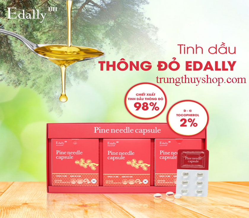 Tinh Dầu Thông Đỏ Edally - Pine Needle Capsule Hộp 180 Viên