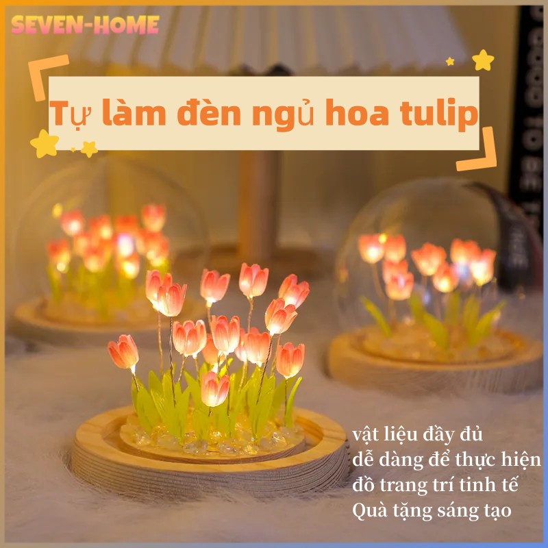 Đèn ngủ hoa tulip thủ công，Đèn Ngủ led Hình Hoa tulip Mô Phỏng Ánh Sáng Ban Đêm Quà Tặng Sinh Nhật C