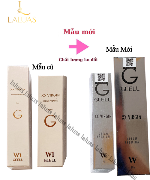 [Che Tên- Date 2026]Kem Làm Hồng Vùng Kín GCell XX Virgin Cream Premium W1 5ml và 15ml