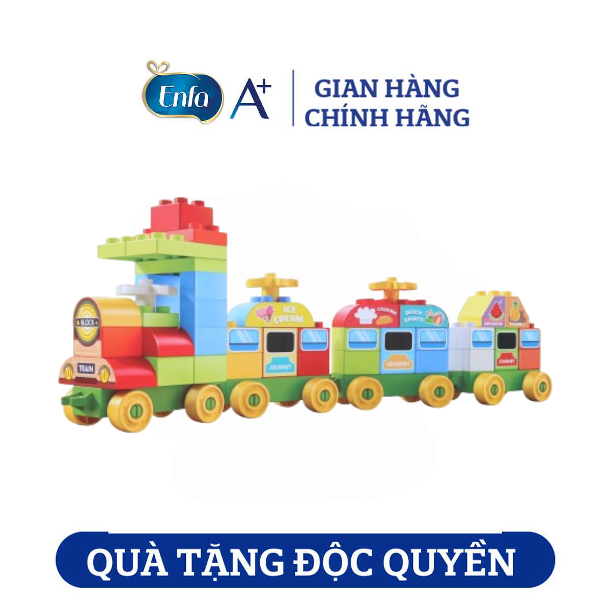 [Quà tặng Enfa] Đồ chơi xếp hình tàu hỏa