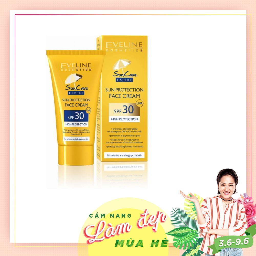 Kem Chống Nắng Spf30 Eveline_Không Tan Trong Nước _50Ml