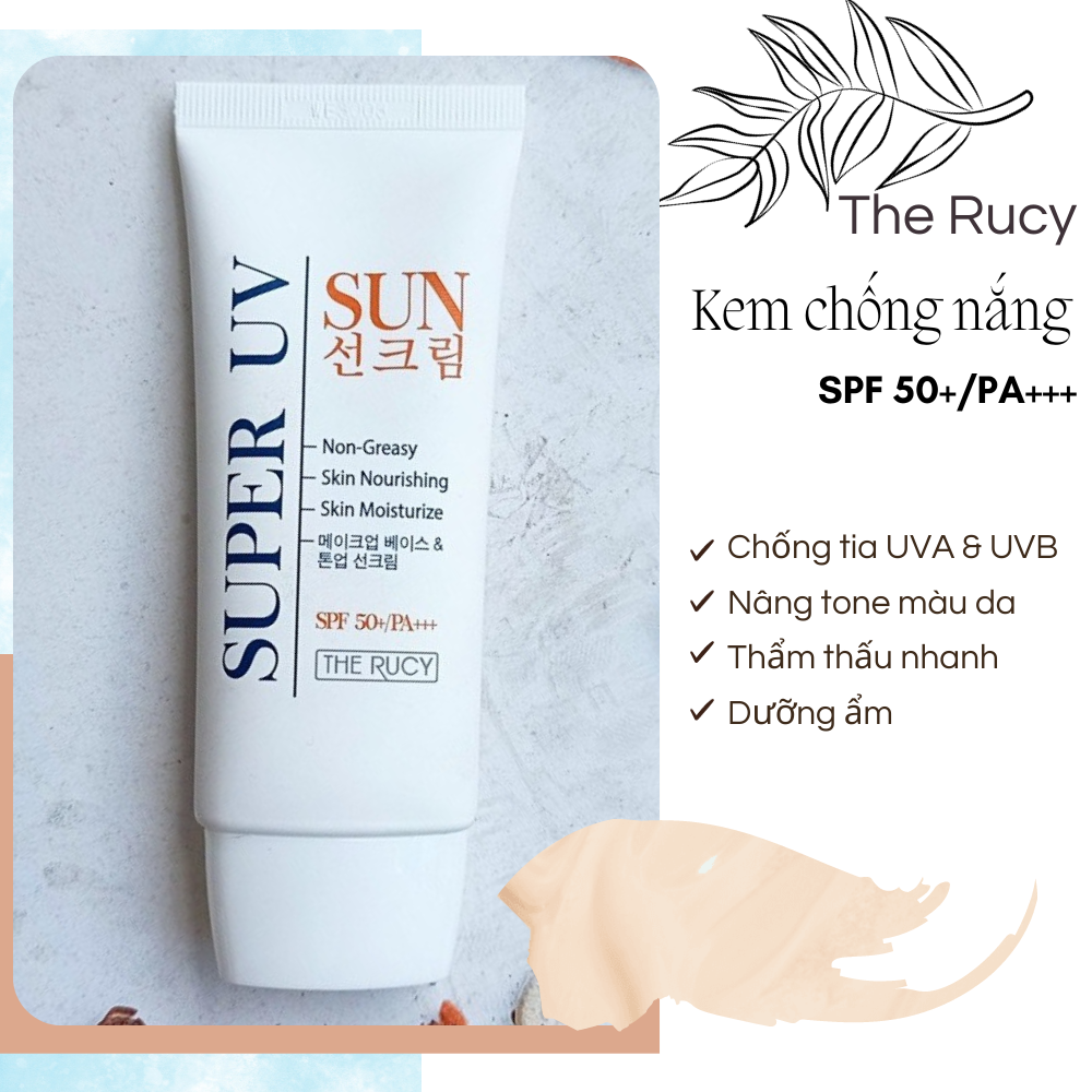 Rẻ vô đối - Kem chống nắng dành cho da dầu và nâng tone Hàn Quốc The Rucy Suncreen SPF50+ PA+++