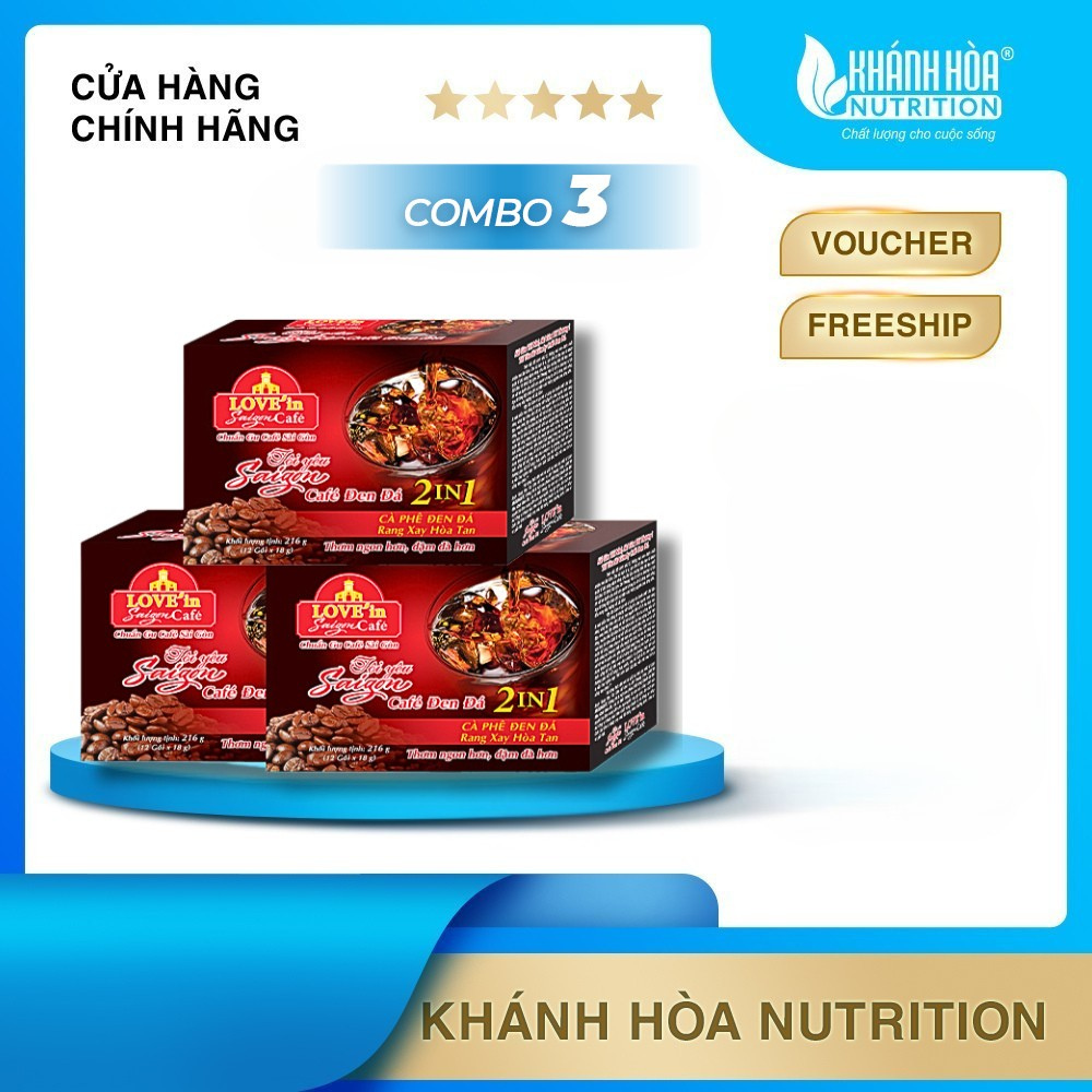 Cafe Đen Đá Rang Xay Hòa Tan 2IN1 LOVE’IN SAIGON CAFE Khánh Hòa NutriFoods - Chuẩn Gu Cafe Sài Gòn Đ